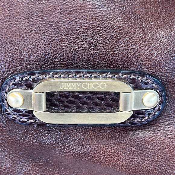 Jimmy Choo Tatum Fringe Leather Snakeskin Suede Hobo Made in Italy - Picture 6 of 16